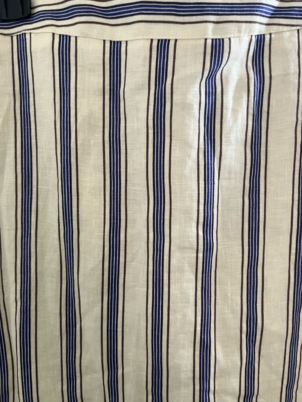 Mango Cream Maxi Skirt with Navy Vertical Stripes - Picture 3 of 9